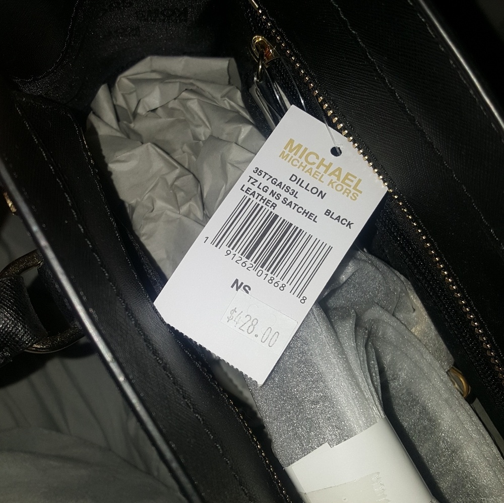 Michael Kors Tote Bag Dillon Satchel Black Large - Picture 5 of 5